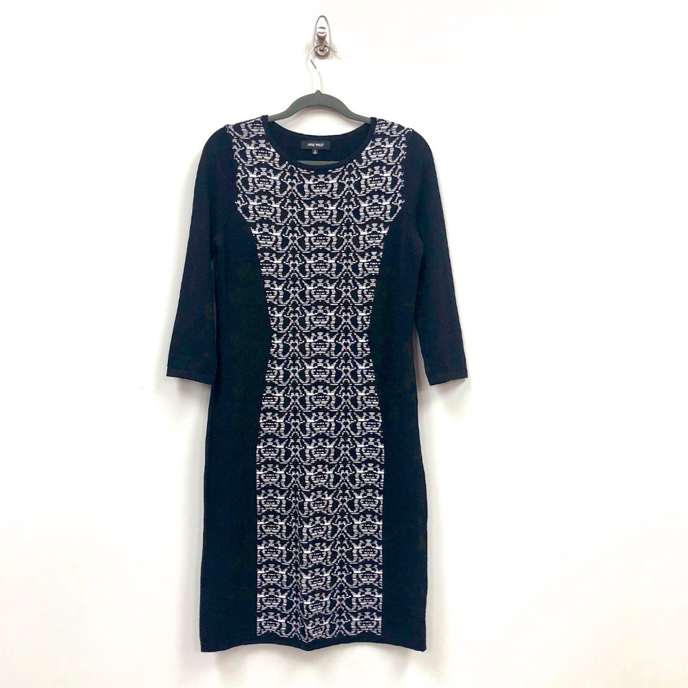 Nine West Black and White Sweater Dress